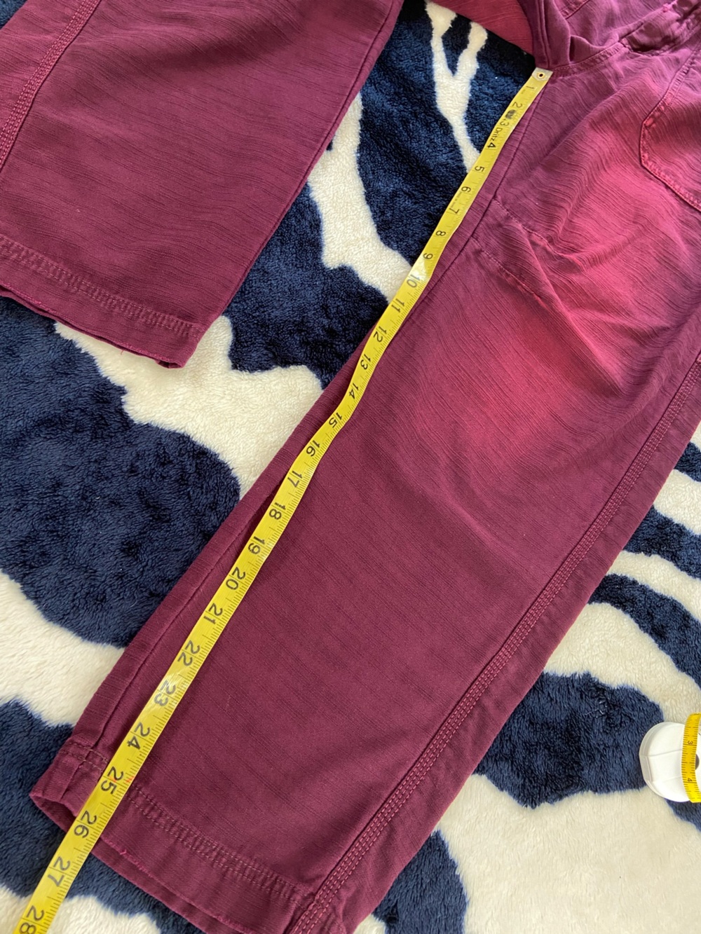 Free People Stay Awhile Mulberry Burgundy Carpenter Utility Pants Distressed 0 - Picture 5 of 16